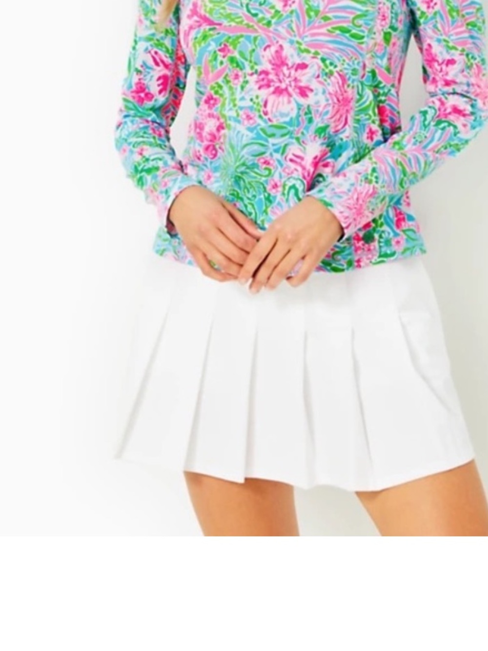 Lilly Pulitzer Priska Pleated 15" Skort | White | Size 14